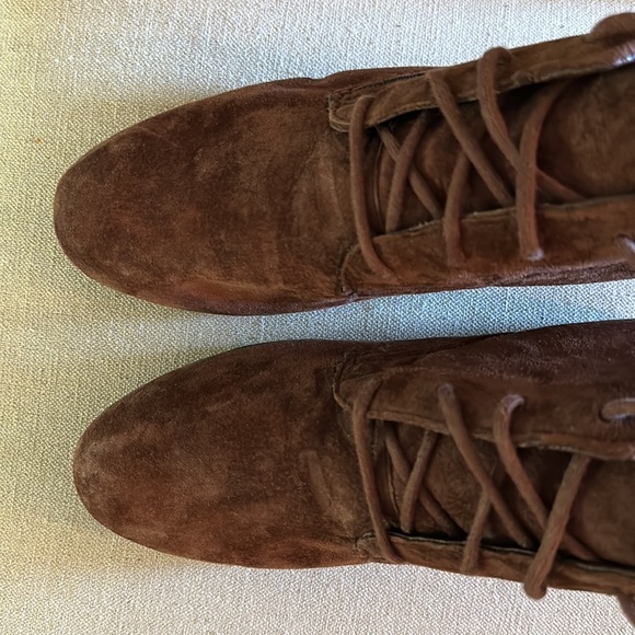 Dr Scholls Vintage Women’s Suede Lace Up Ankle Boots Brown Size 8W Wide - Picture 5 of 11